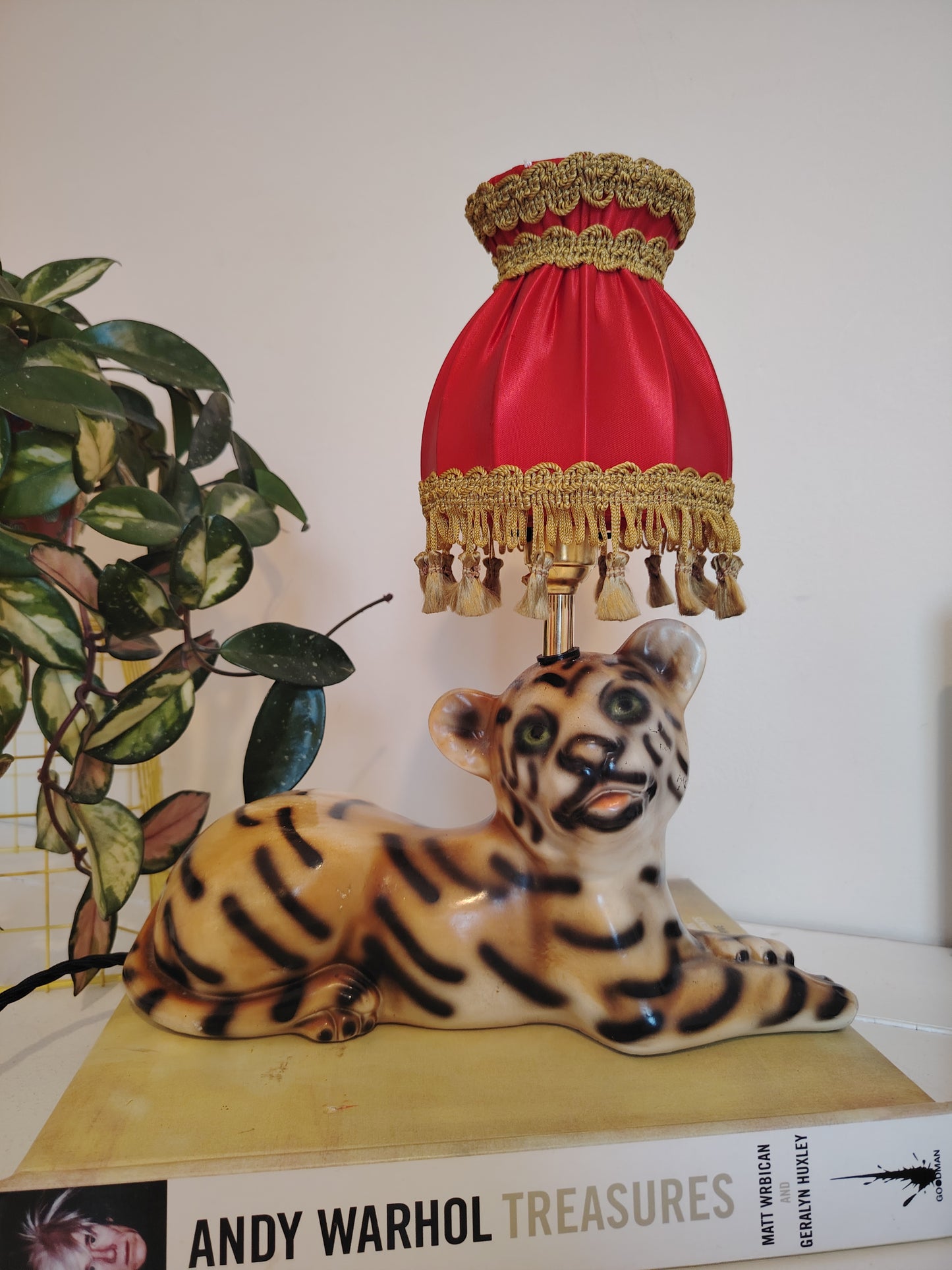 Upcycled Lying Tiger Cub Lamp