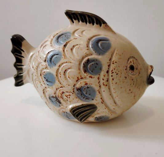 Vintage Studio Pottery Fish money bank