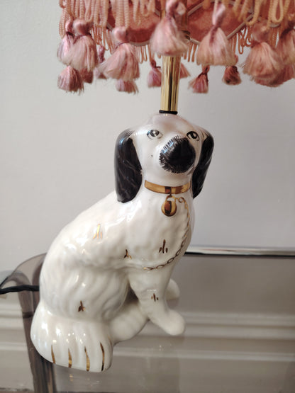 Pair of Antique Wally Dog upcycled lamps