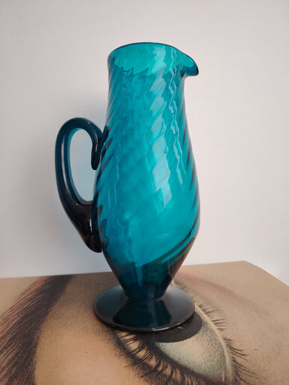Stunning Turquoise Glass Jug