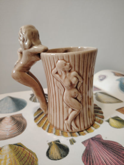 Vintage Risqué Nude Lady Japanese Mug
