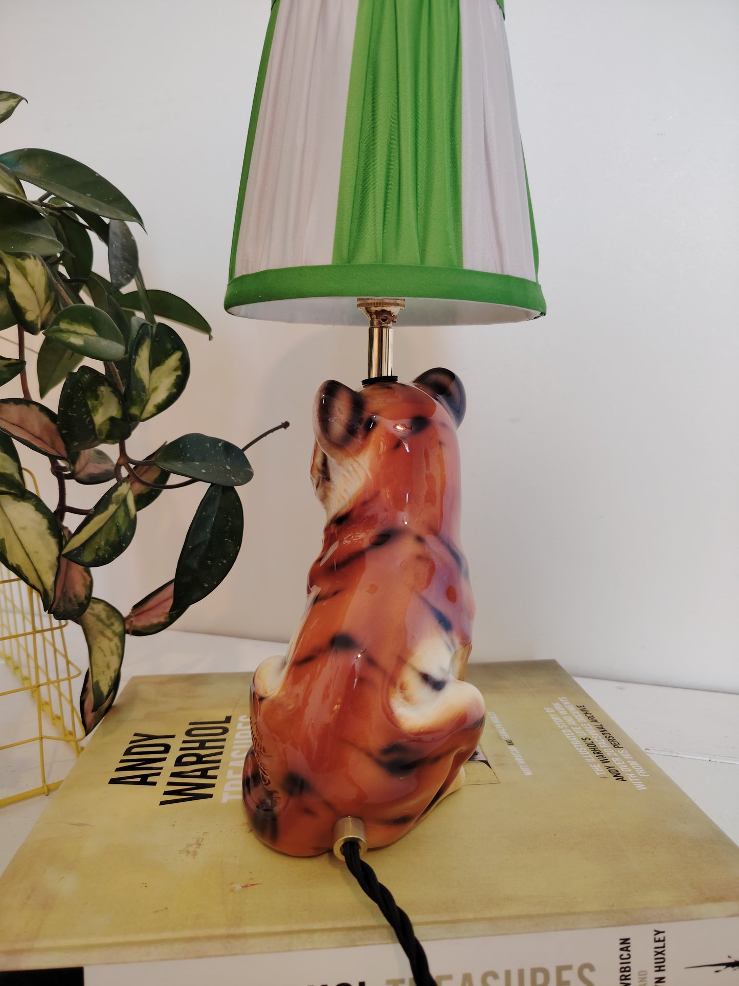 Upcycled Mid-Century Small Tiger Cub Lamp
