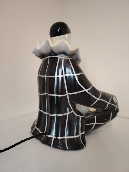 Large 1950's Pierrot Clown Lamp