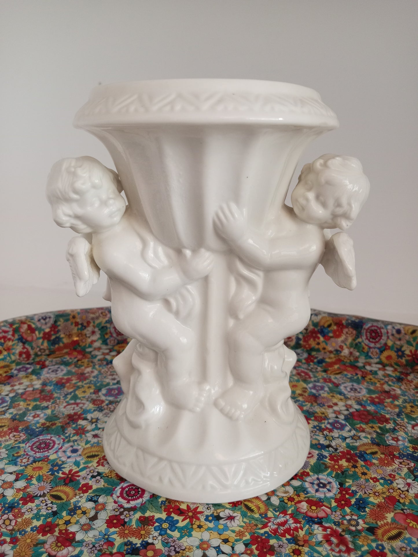 Vintage cherub vase