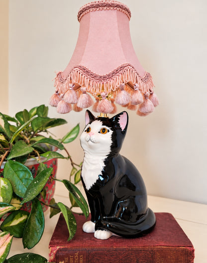 Vintage Reworked Small Tuxedo Cat Lamp 🐈‍⬛ 💕