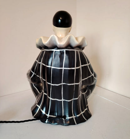 Large 1950's Pierrot Clown Lamp
