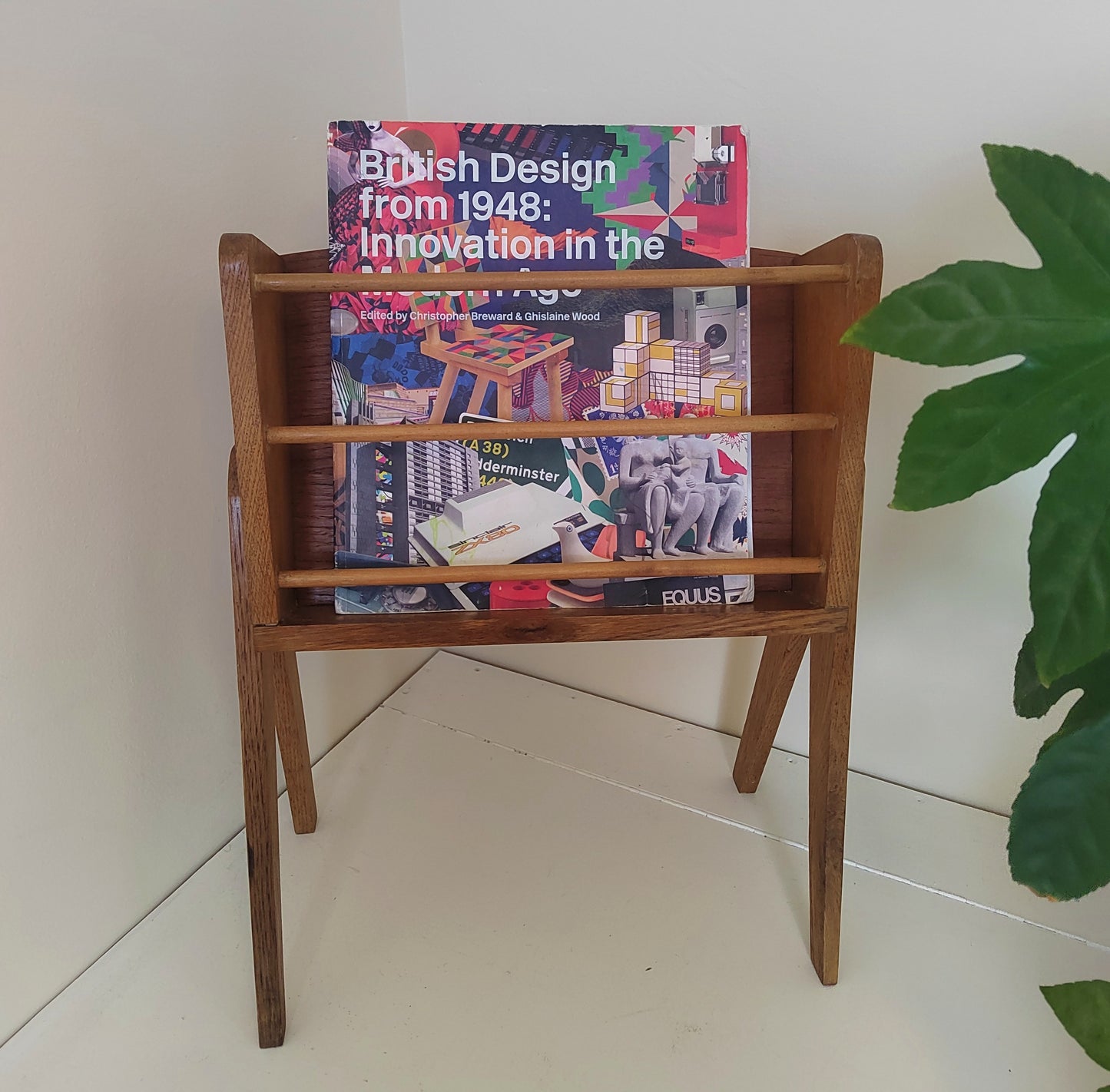 Vintage Mid-Century Small Teak Magazine Stand