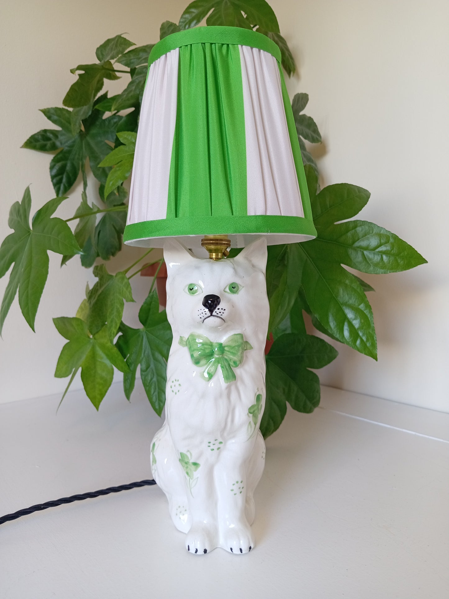 Upcycled Vintage Cat Lamp