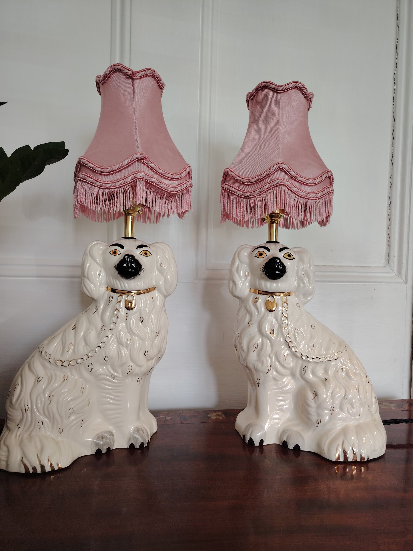 Pair of Vintage Upcycled Beswick Pot Dog Lamps