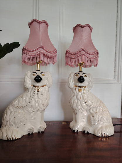 Pair of Vintage Upcycled Beswick Pot Dog Lamps