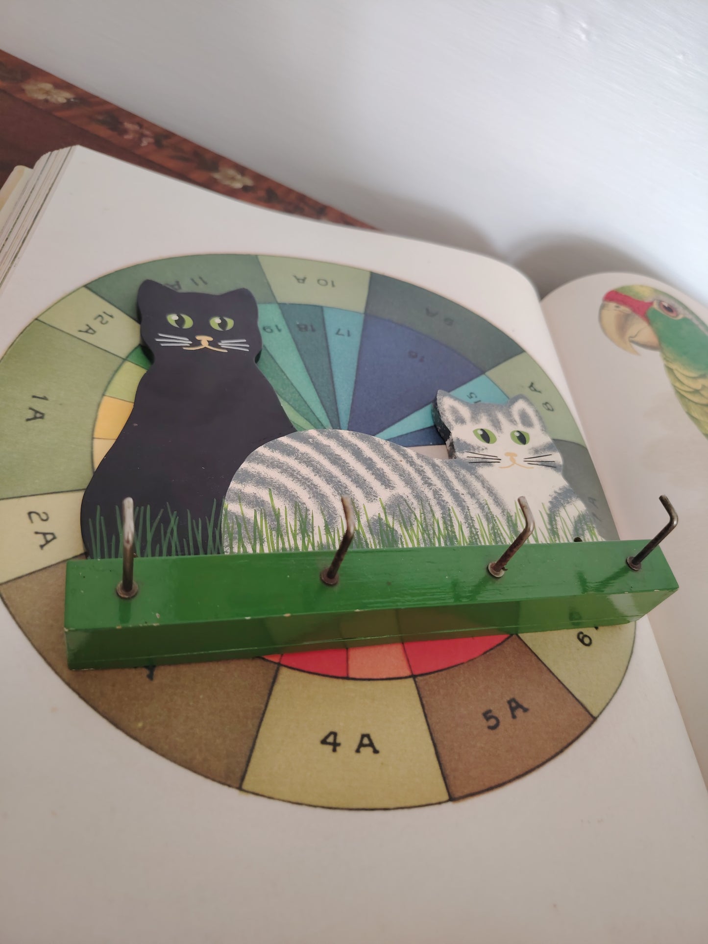 Vintage Hand Painted Cat Hooks
