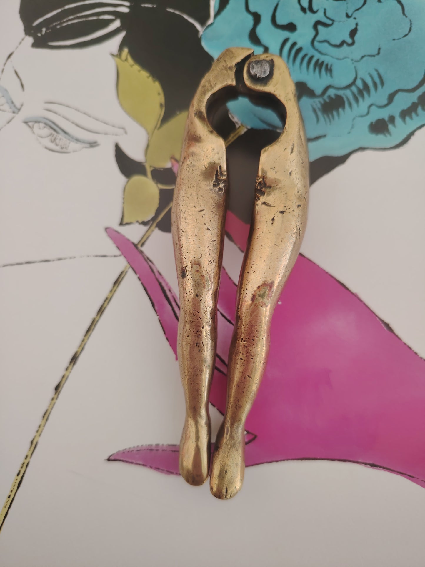 Vintage Solid Brass Legs Nutcracker