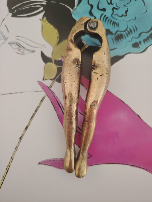 Vintage Solid Brass Legs Nutcracker