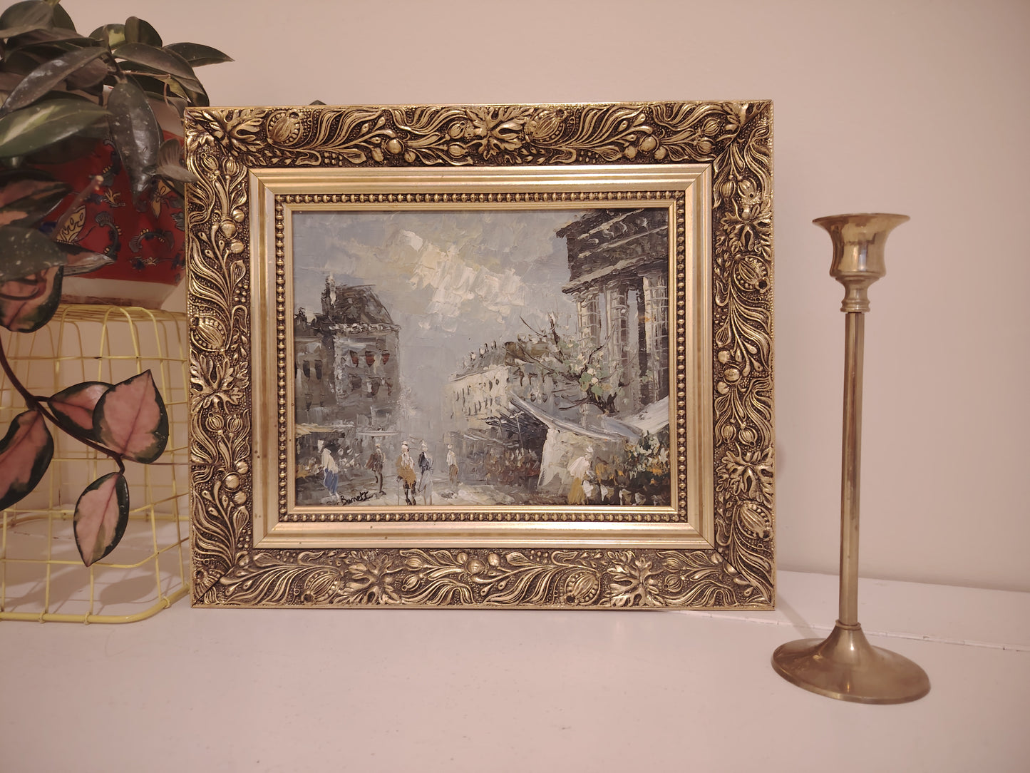 Gorgeous Original Oil Painting of a Paris Street Scene by Caroline Burnett