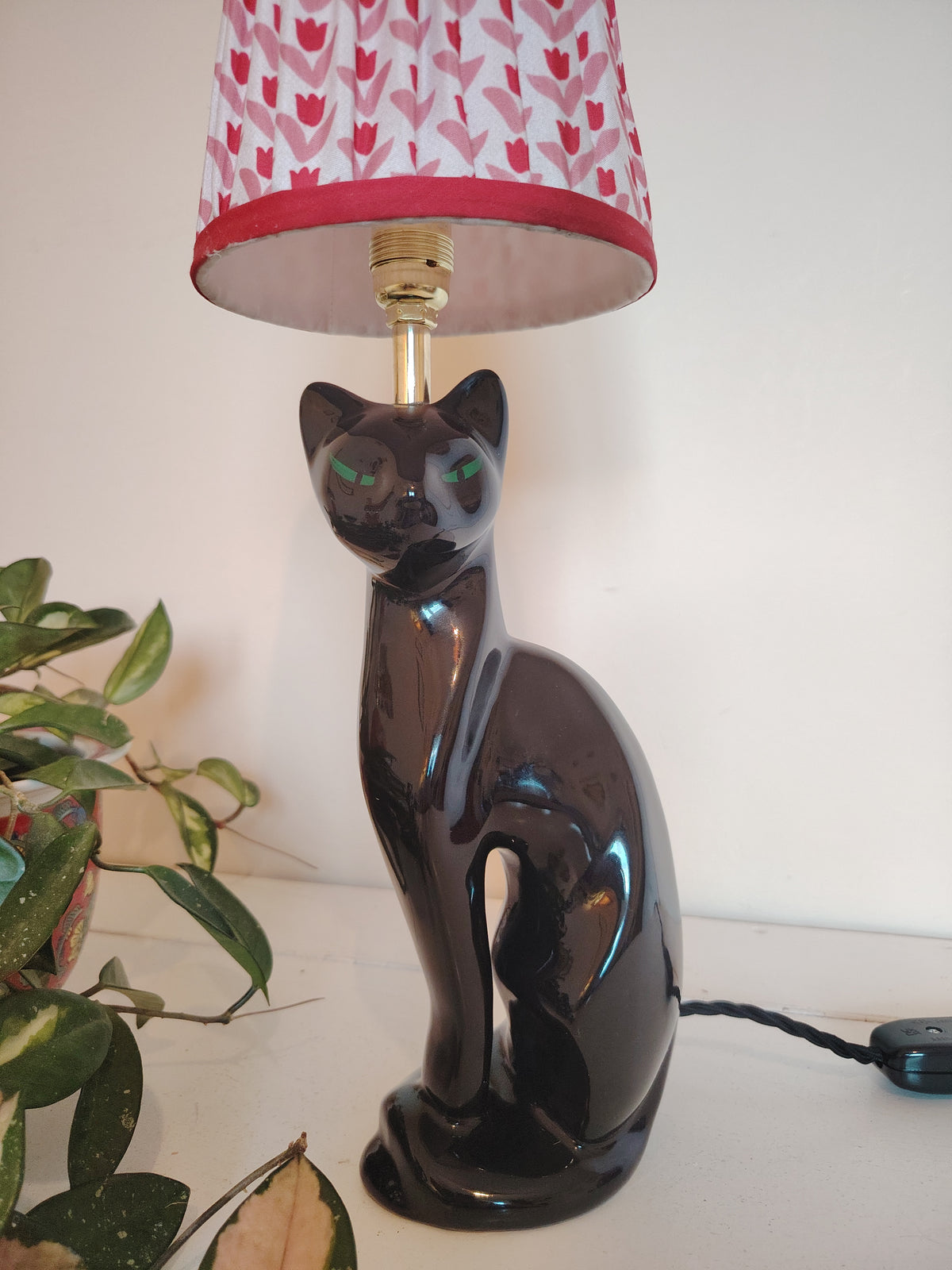 Vintage Reworked Black Cat Lamp ❤️🐈‍⬛