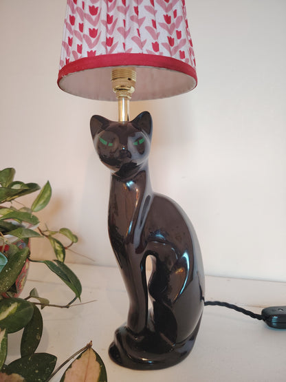 Vintage Reworked Black Cat Lamp ❤️🐈‍⬛