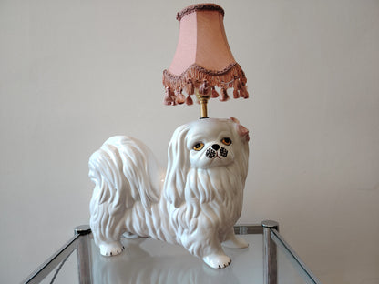 Upcycled Vintage Shitzu Dog Lamp