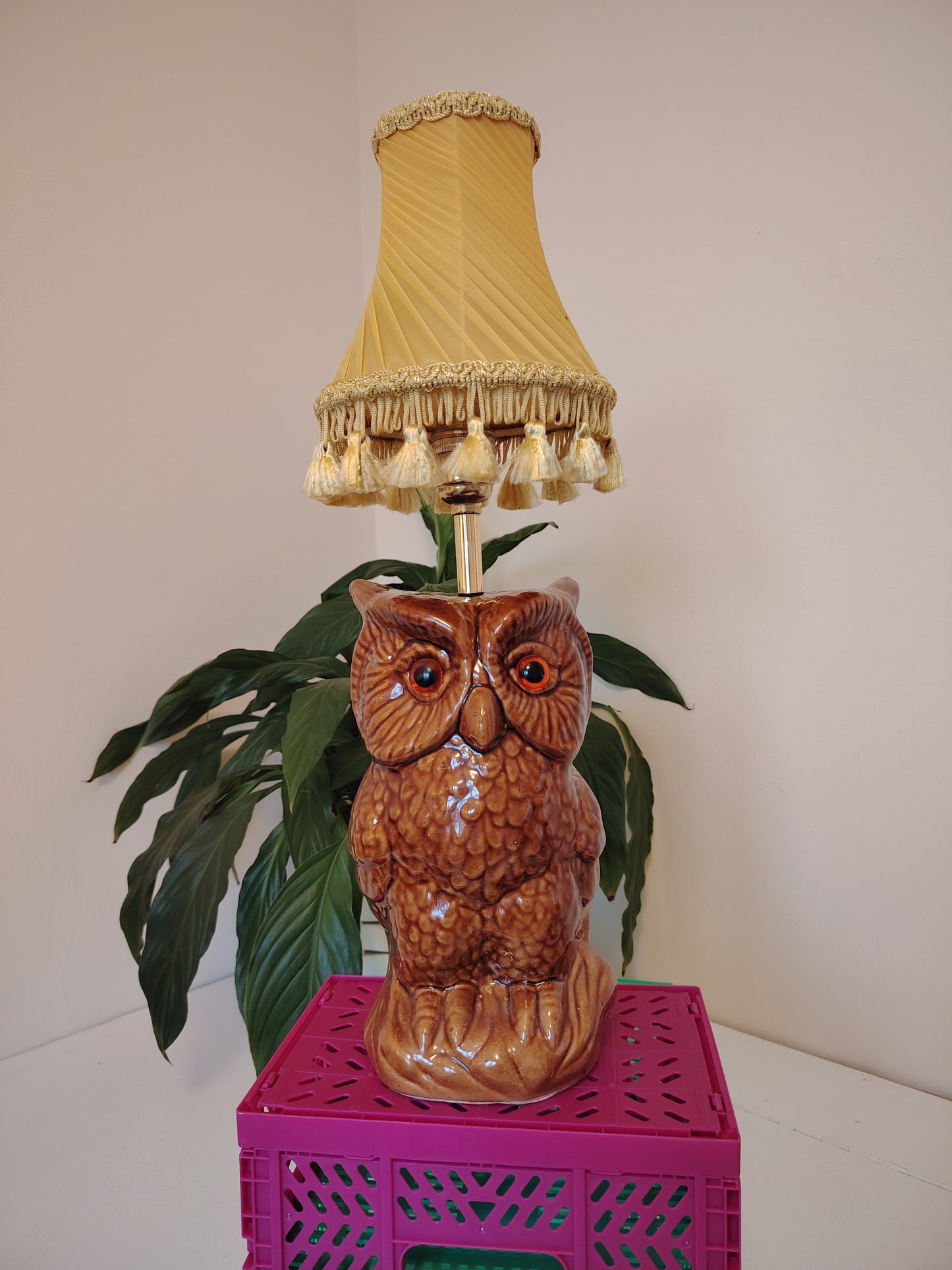 Upcycled Vintage Owl Lamp