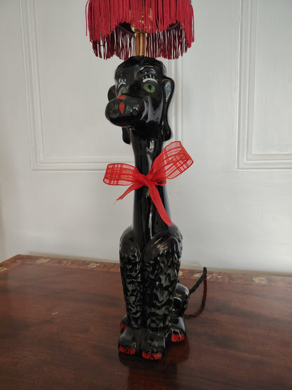 Vintage Reworked Poodle Lamp