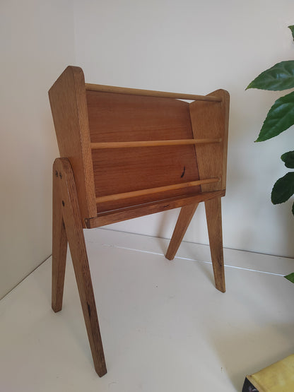 Vintage Mid-Century Small Teak Magazine Stand