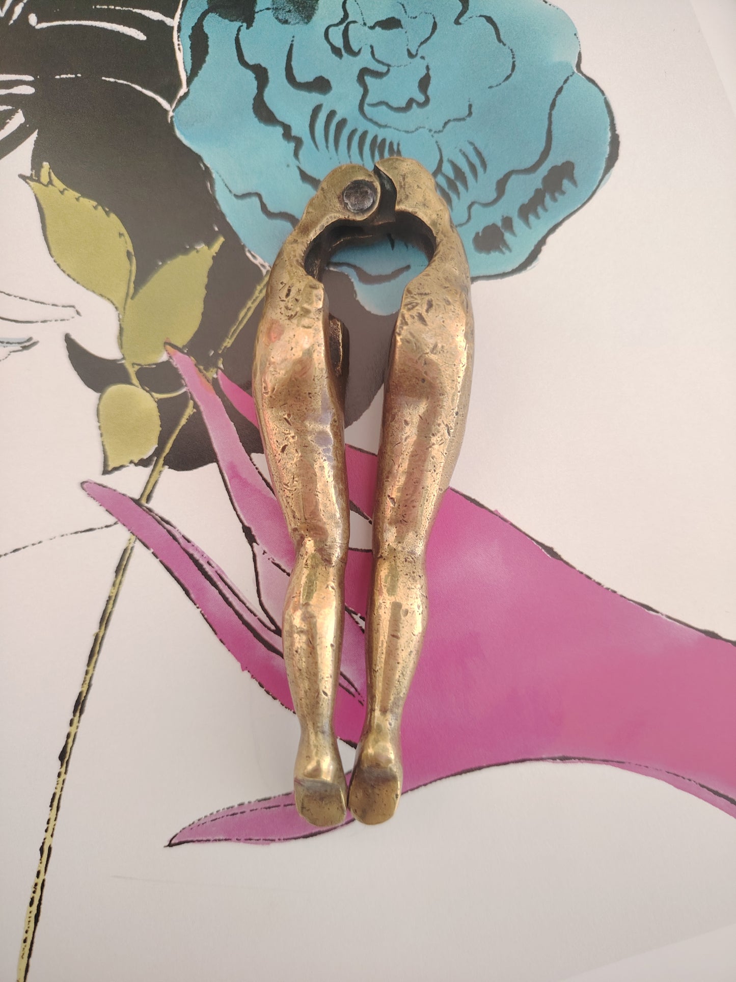 Vintage Solid Brass Legs Nutcracker