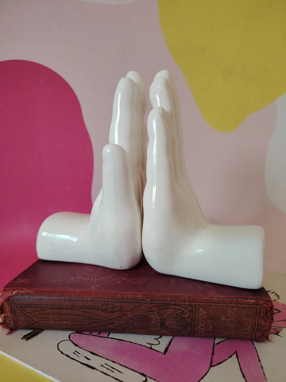 Pair of Vintage Ceramic Hand Bookends