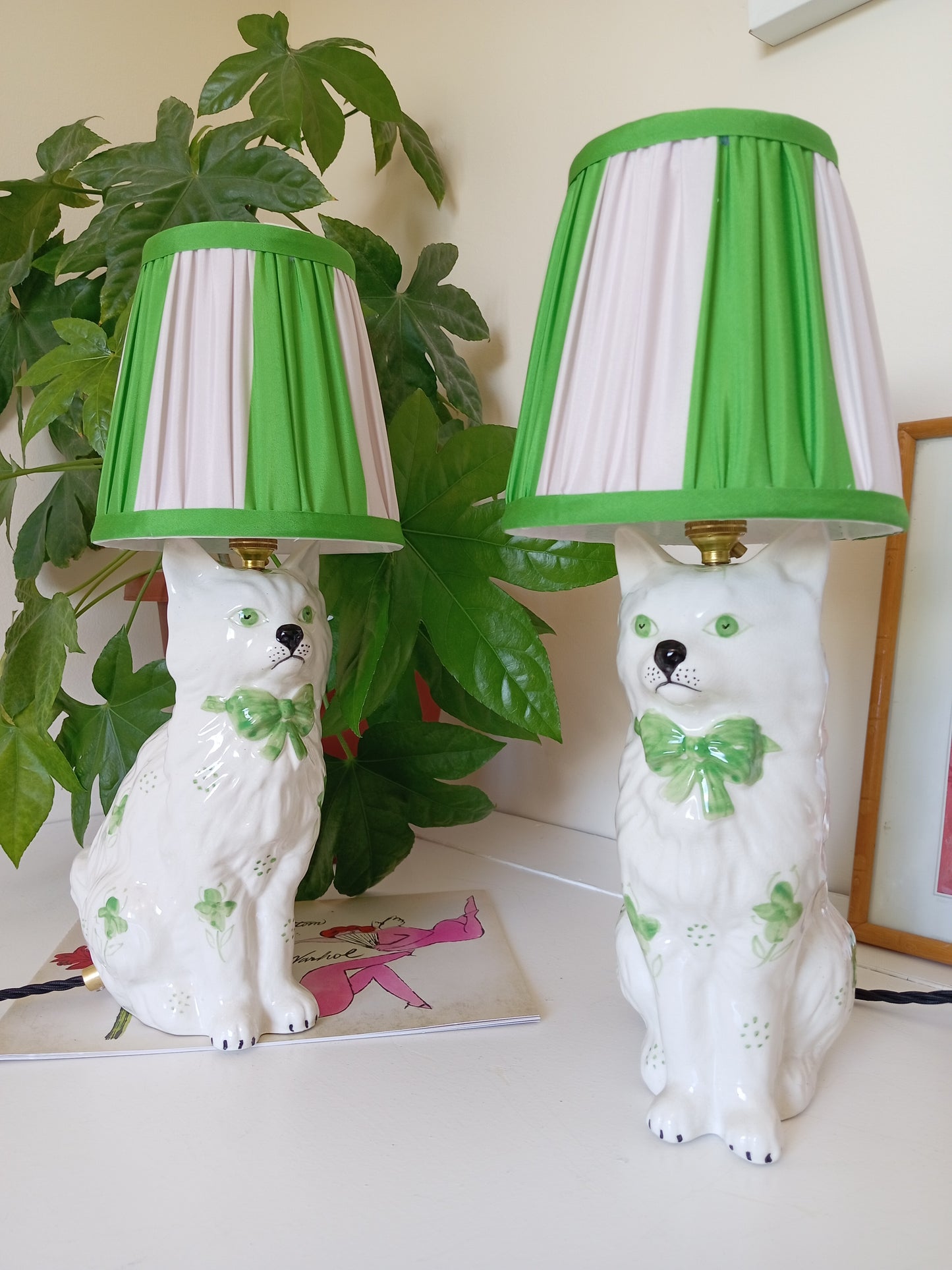 Upcycled Vintage Cat Lamp