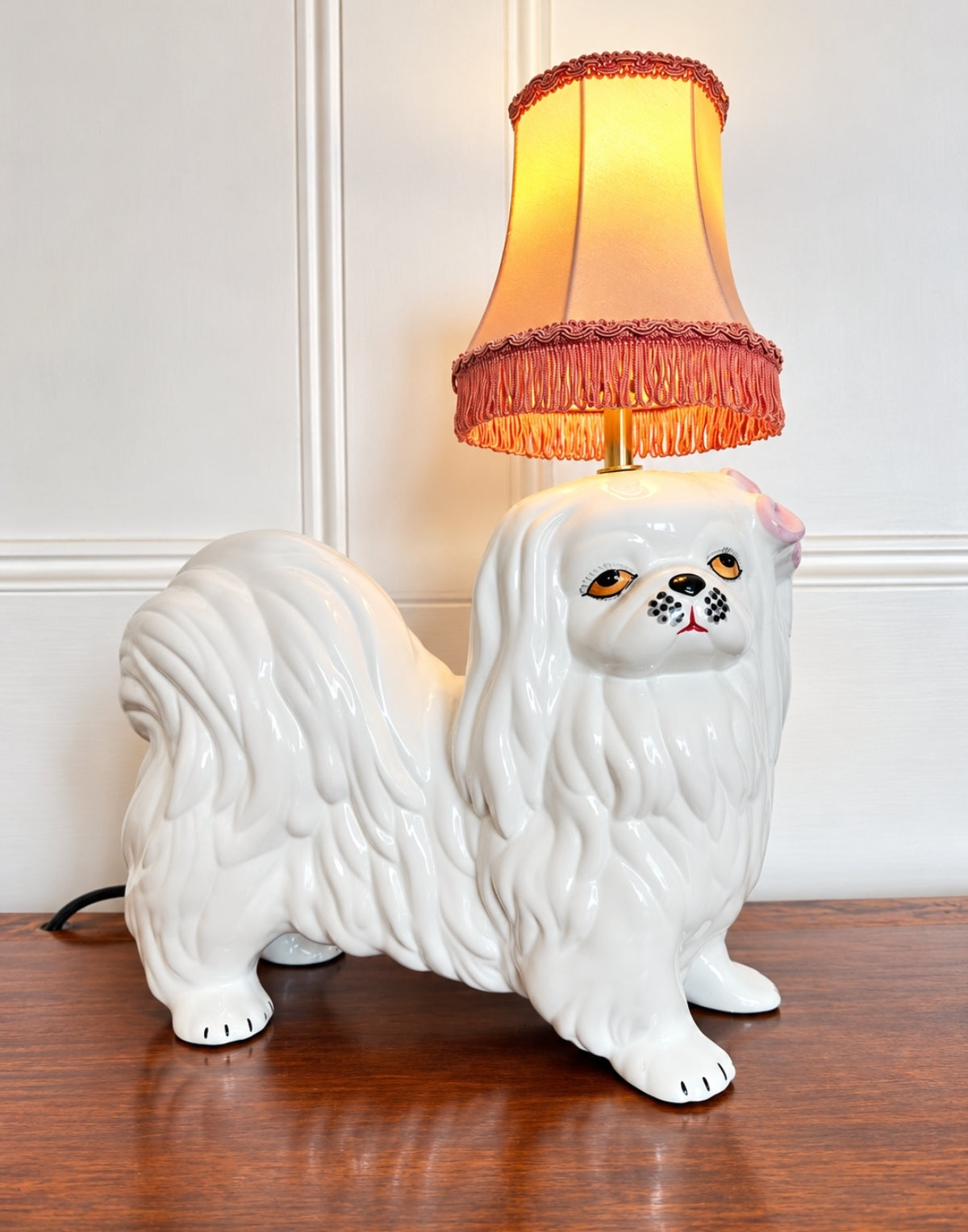 Reworked Vintage Shih Tzu  Dog Lamp 🎀