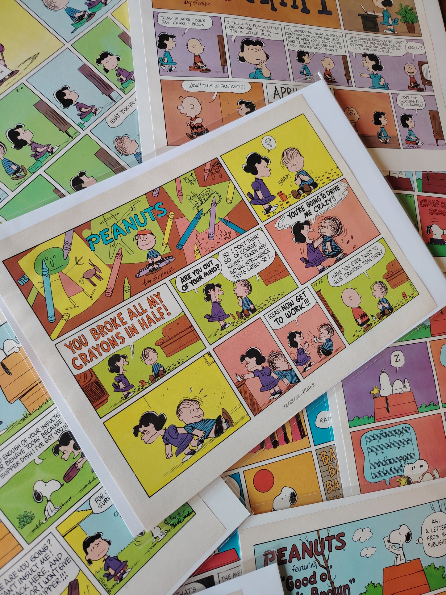 Vintage Snoopy Original Comic Strip Pages, Lucky Dip x3