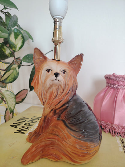 Vintage Upcycled Yorkshire Terrier Lamp