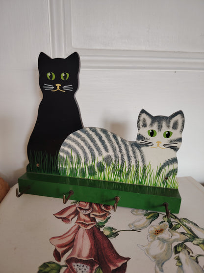 Vintage Hand Painted Cat Hooks