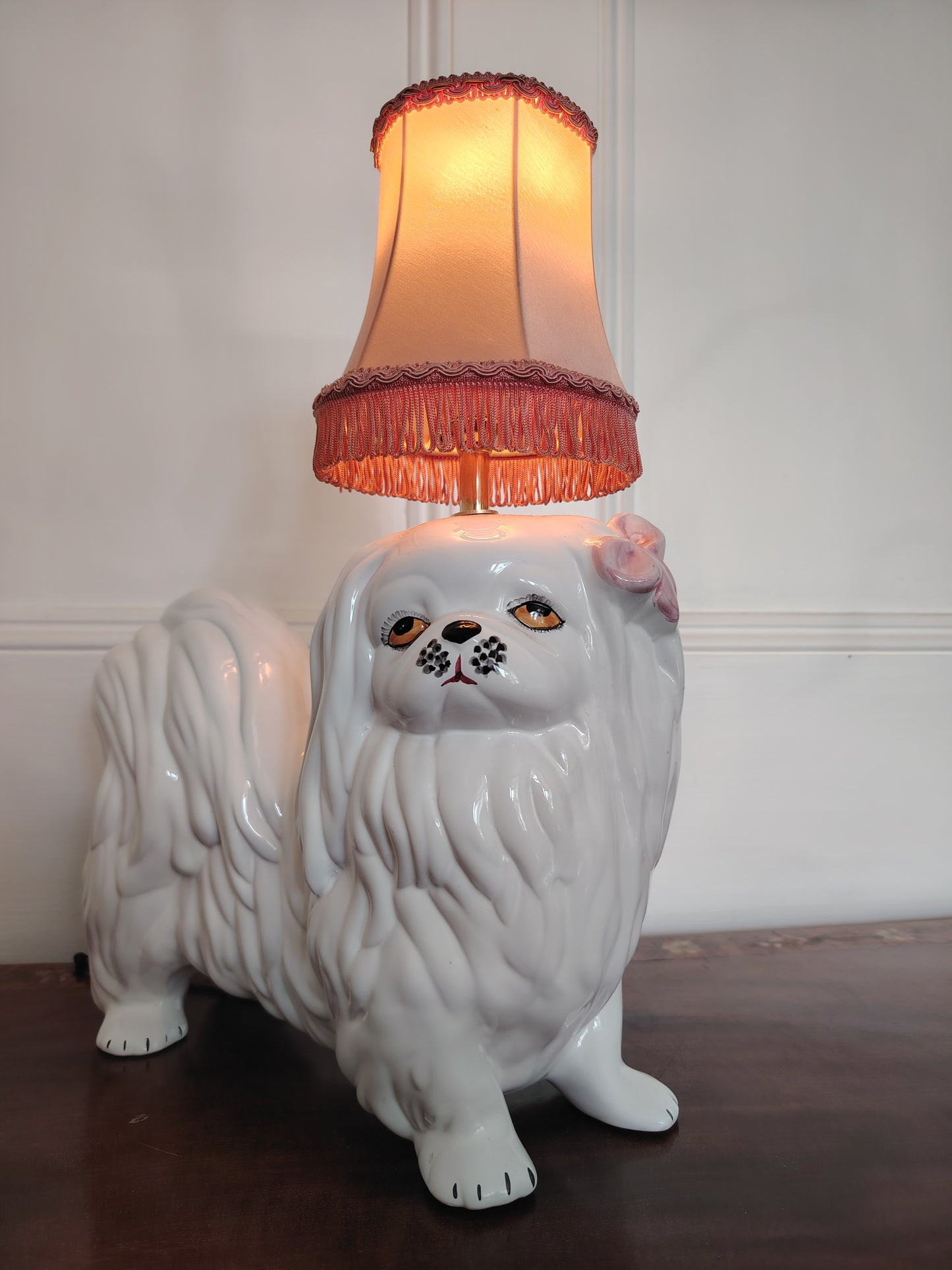 Reworked Vintage Shih Tzu  Dog Lamp 🎀