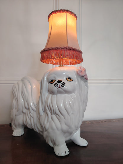 Reworked Vintage Shih Tzu  Dog Lamp 🎀