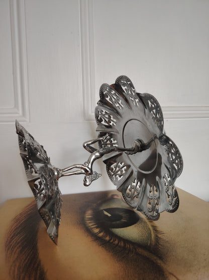Art Deco Style Nude Lady Chrome Cake Stand