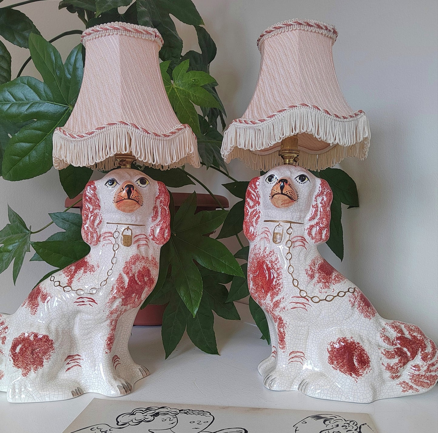 Vintage Staffordshire Wally Dog upcycled lamp