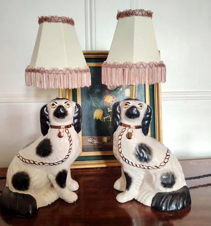 Pair of Vintage Reworked Pot Dog Lamps