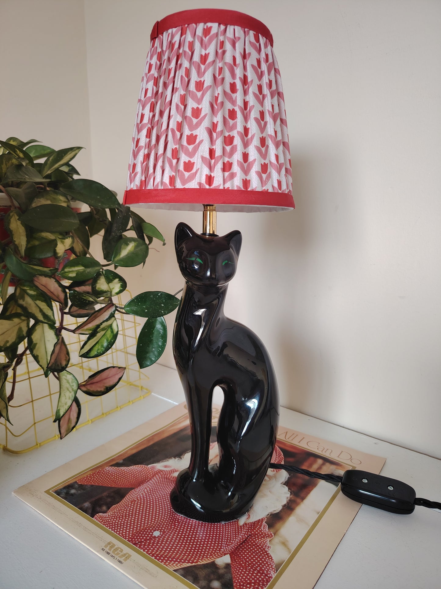 Vintage Upcycled Black Cat Lamp ❤️🐈‍⬛
