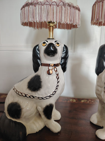 Pair of Vintage Reworked Pot Dog Lamps