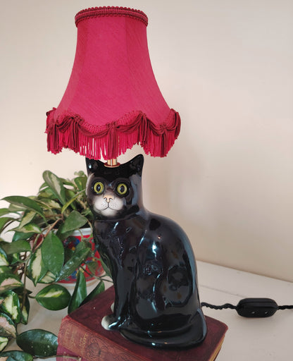 Vintage Reworked Black Cat Lamp 🐈‍⬛
