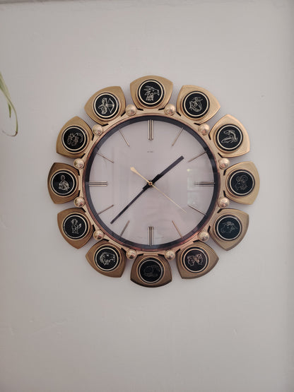 Vintage Mid Century Quartz Horoscope Clock
