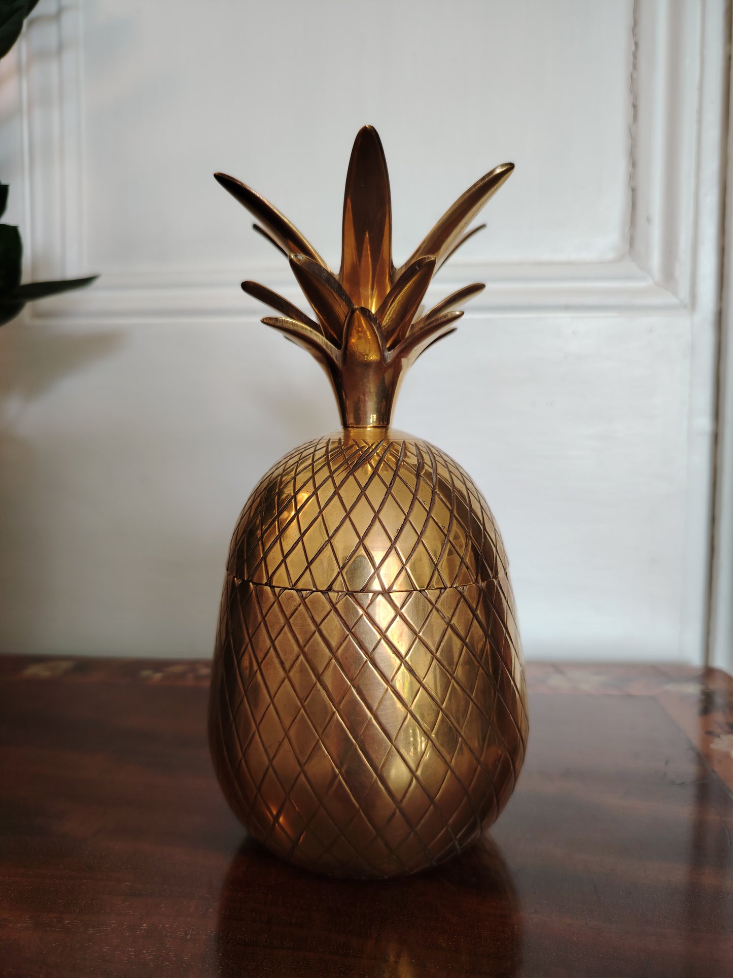 Vintage Mid Century Brass Pineapple Pot