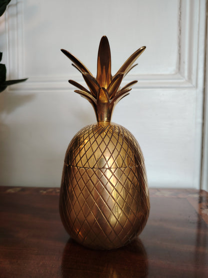 Vintage Mid Century Brass Pineapple Pot