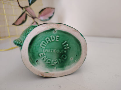 Vintage Small sized Dartmouth Devon Glug / Guggle Fish jug/ vase in Green