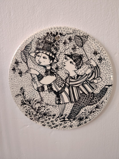 Bjorn Wiinblad wall plaque/ August plate designed for Nymolle Denmark.