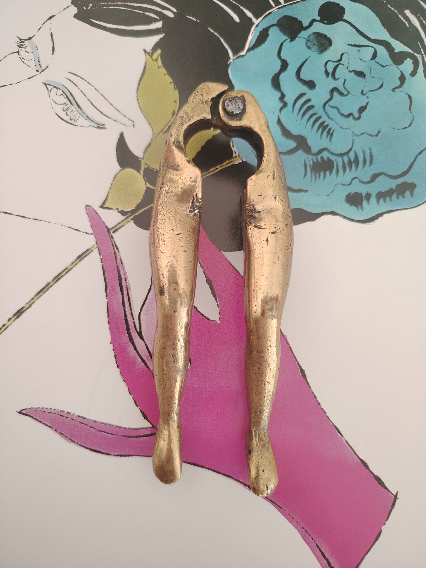 Vintage Solid Brass Legs Nutcracker