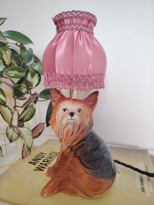 Vintage Upcycled Yorkshire Terrier Lamp