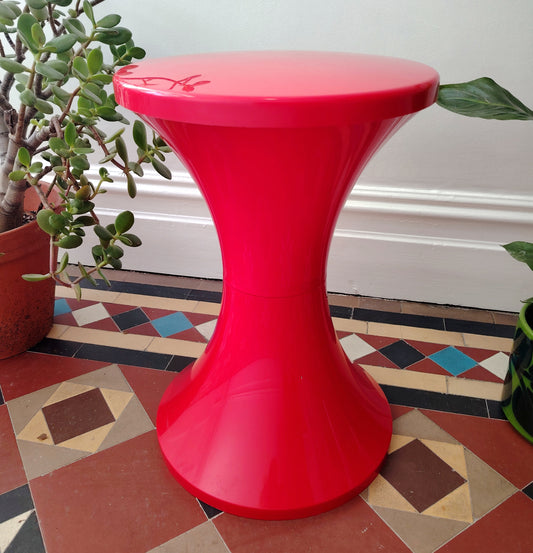 Original Vintage Red Tam Tam Stool/ Plant Stand