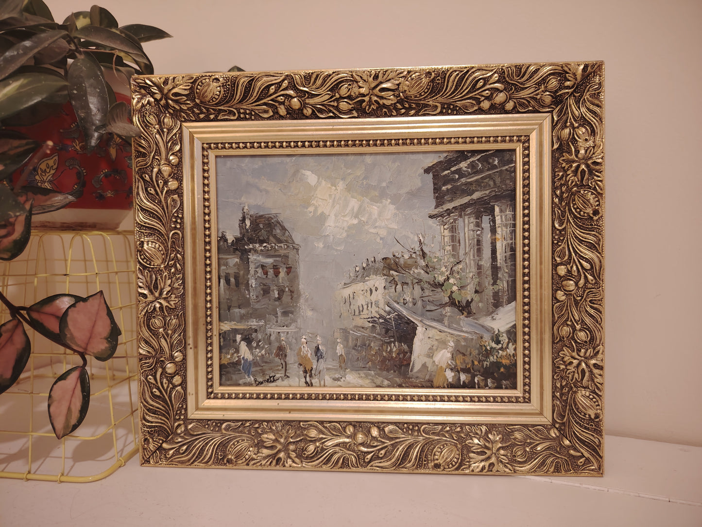 Gorgeous Original Oil Painting of a Paris Street Scene by Caroline Burnett