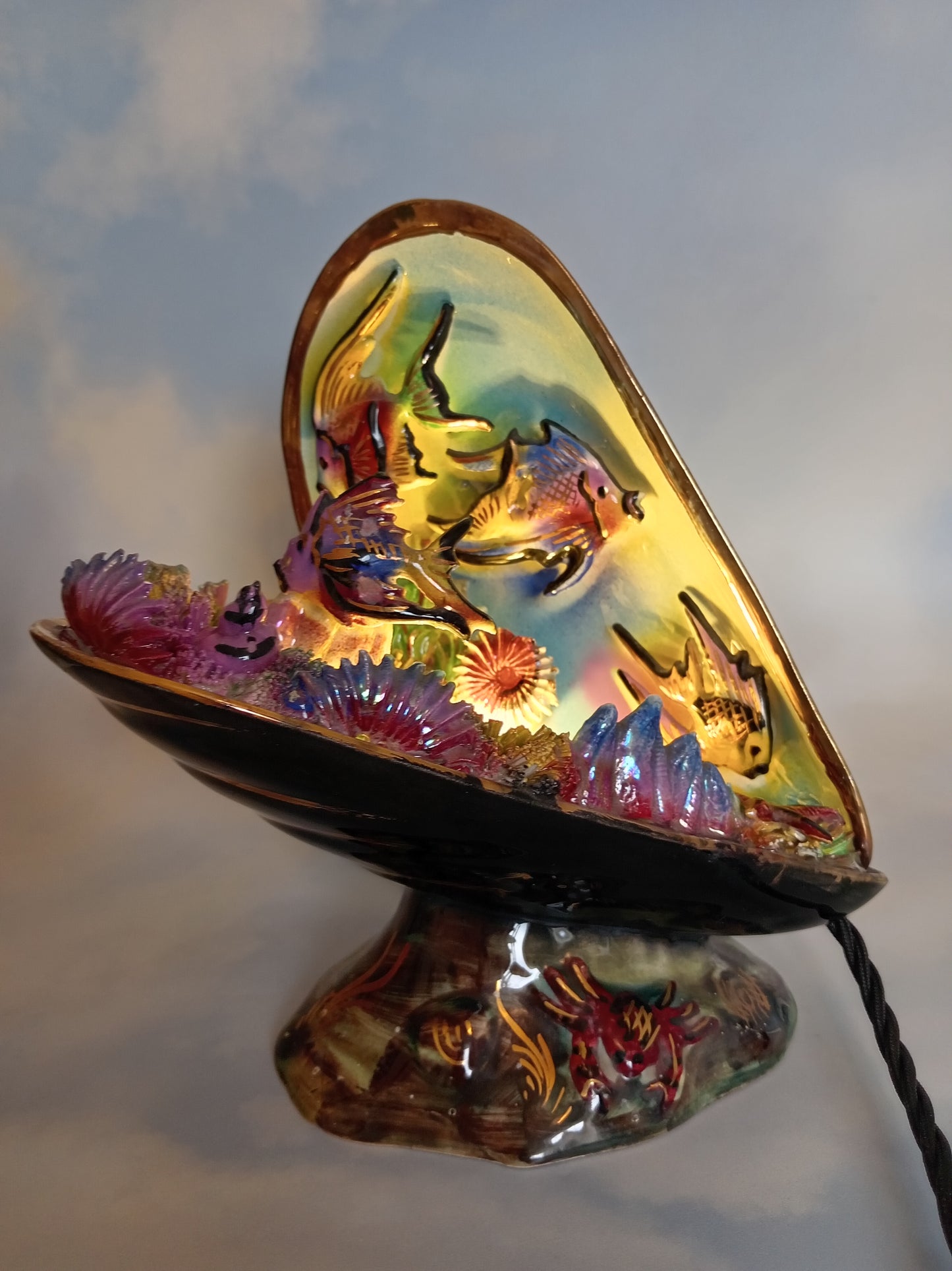 1950s Valluris Mussel Shell Lamp