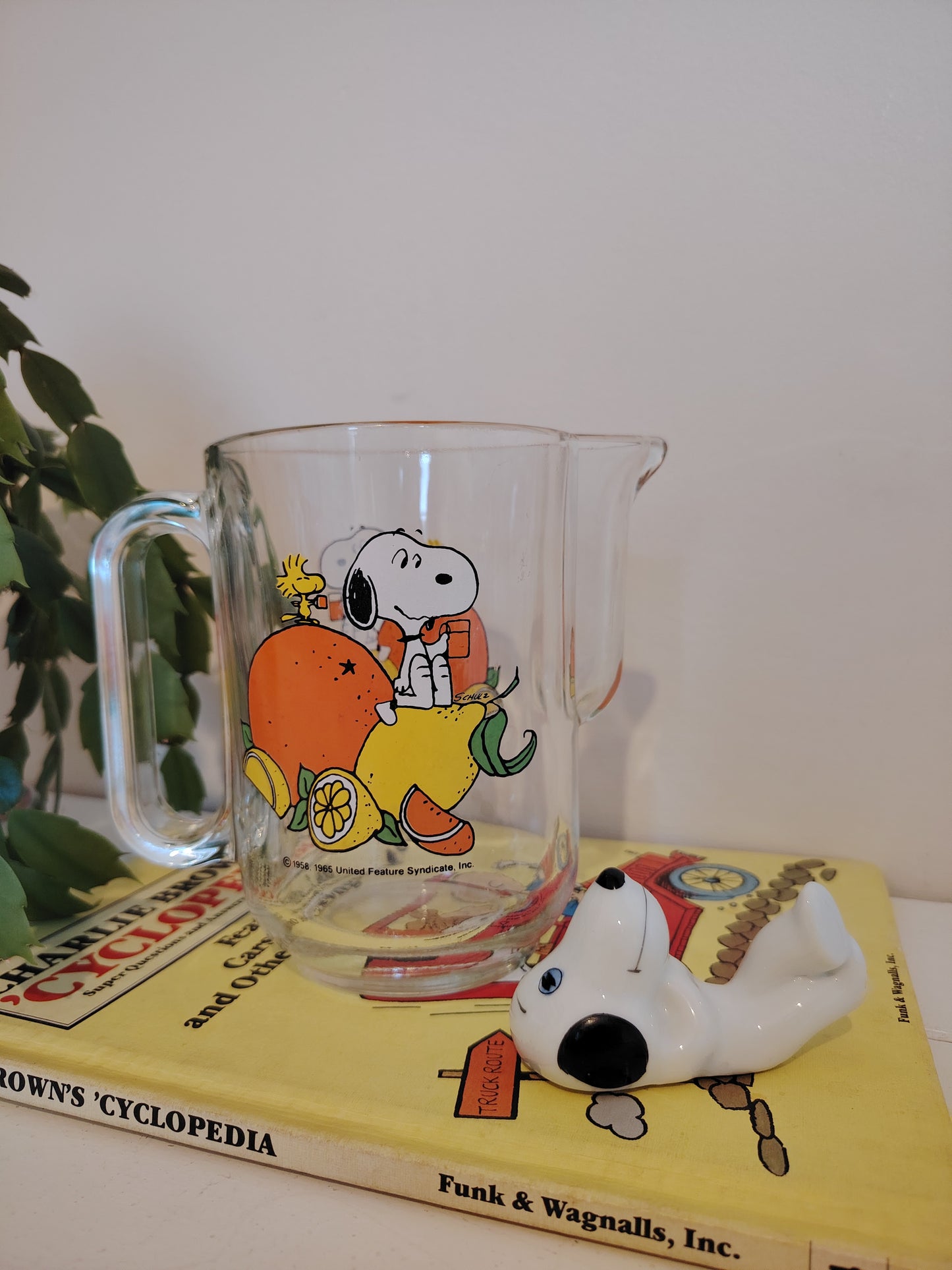 Vintage Snoopy Glass Jug